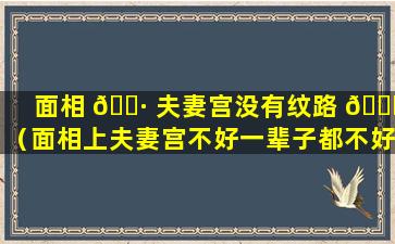 面相 🌷 夫妻宫没有纹路 🐋 （面相上夫妻宫不好一辈子都不好吗）